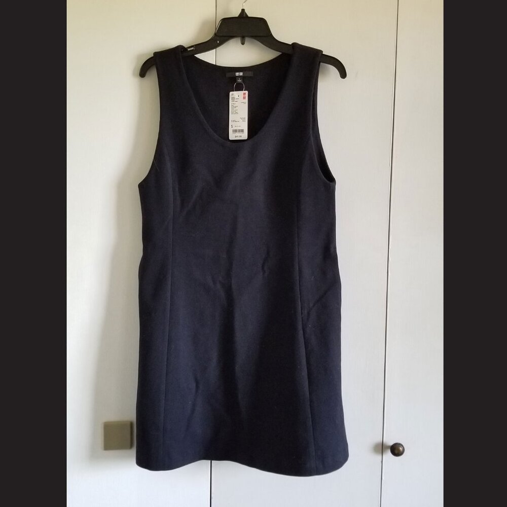 New with Tags! Uniqlo Navy Blue Pinafore Dress with Pockets